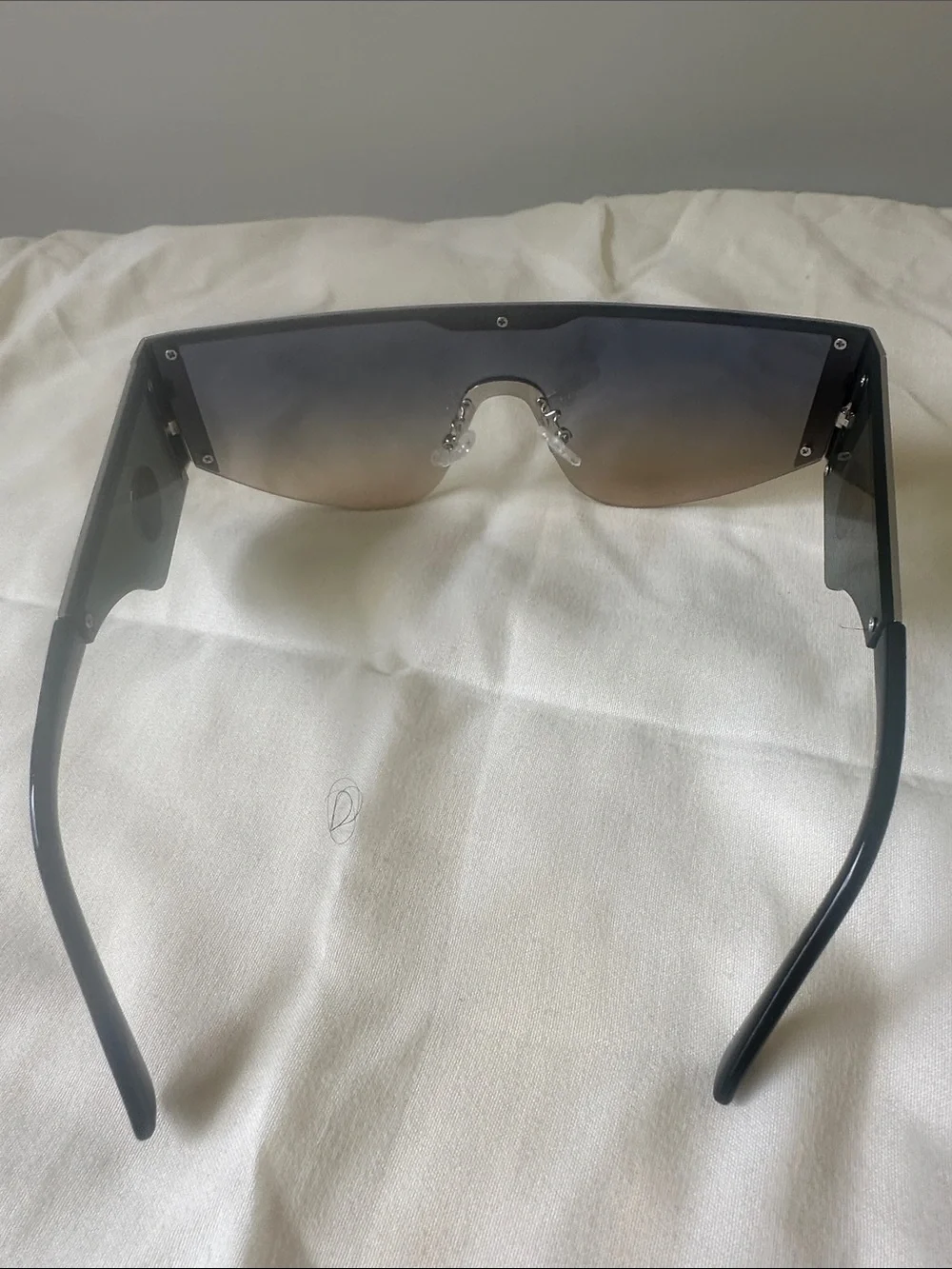 Oversized Shield Sunglasses in Gradient Smoke and Bronze